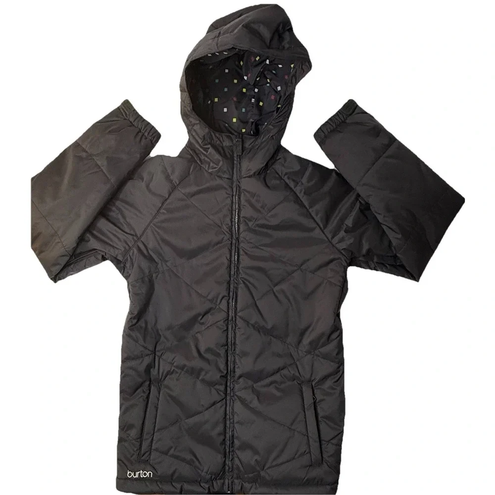 Burton Snowboarding Ski Puffer Jacket Women Size XS Black Quilted Sporty Skiing